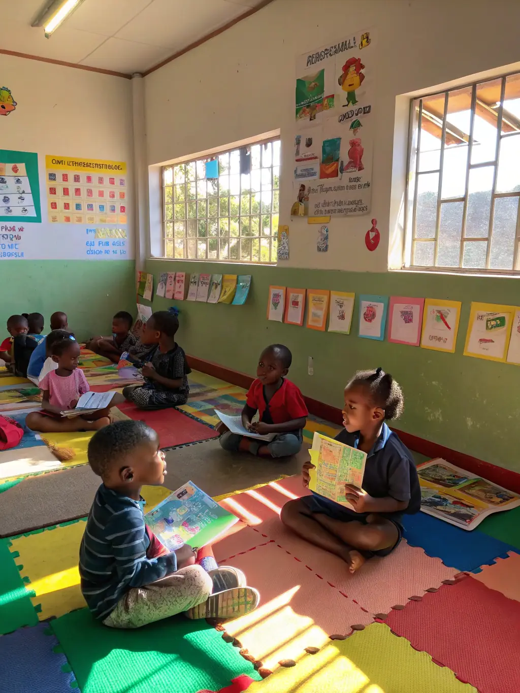 An image showing children participating in an interactive educational session about oral traditions, led by a CODEPI facilitator.